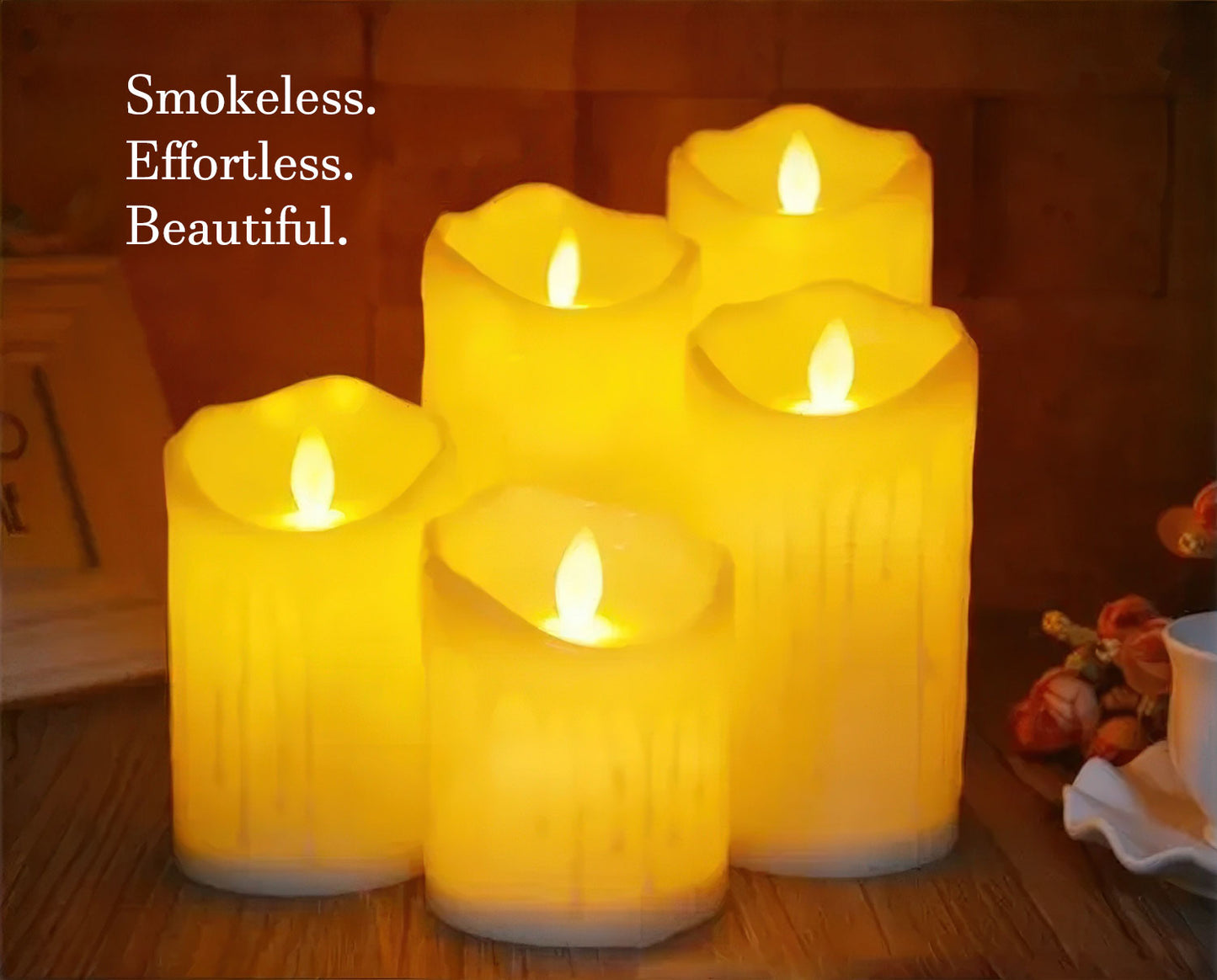 Flameless Candles for a Cozy Safe Glow - 73 Yards